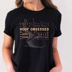 Farrier Barefoot Trimmer Hoof Care Anatomy Word Cloud Shirt Equestrian Gift
